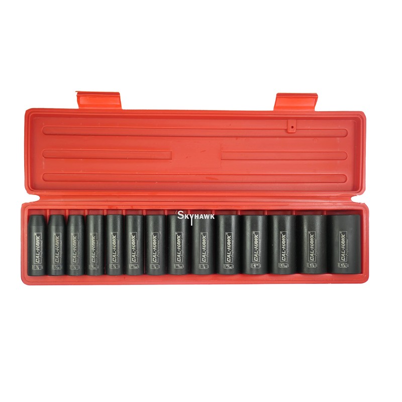 Cal Hawk Tools AISDCVB15S 1/2" Deep Impact SAE Socket Set