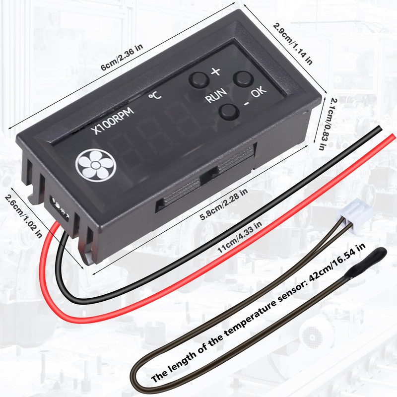 ICrduioo DC 12V 4-Wire Fan Speed Controller Fan Temperature Controller