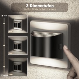 JandCase Socket Night Light with Automatic Twilight Sensor, Pack of 2 Night Light Socket, Dimmable, Ideal for Children's Room, Hallway, Bedroom, Bathroom