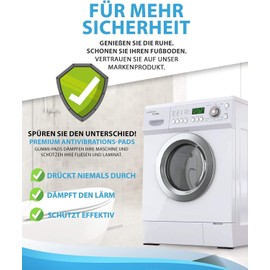 ELES VIDA - Washing Machine Pads Wash Wama - Set of 4 - 15 mm Rubber Pads Anti Vibration Damper for Dryers Furniture and Cabinets Washing Machine Underlay Vibration Damper Non-Slip Underlay 90 x 90 x