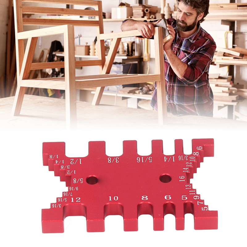 Dovetail Jig Tenon Caliper Aluminum Metric Imperial Scale Card Measuring
