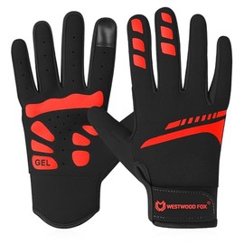 WESTWOOD FOX Guantes de ciclismo para hombres y mujeres, dedo completo, visualizacin tctil antideslizante, transpirables, guantes de bicicleta de...  