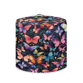 NETILGEN Insulated Pressure Cooker Appliance Cover, Also Fit for Rice Cooker, Air Fryer and Crock Pot, 6 Quart Dust Cover with Pocket for Spoon/Cooking Utensils/Recipes, Washable, Butterfly Various