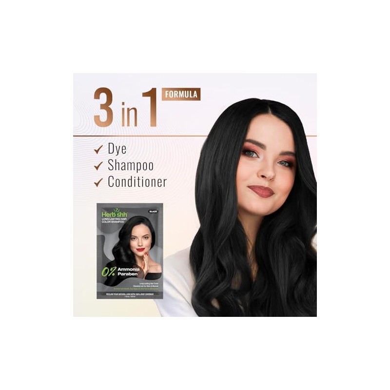 Herbishh Travel Pack Champú de tinte para el cabello en