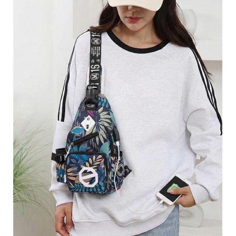 Blue refrain One Shoulder Bag Crossbody Shoulder Bag Multifunctional Casual