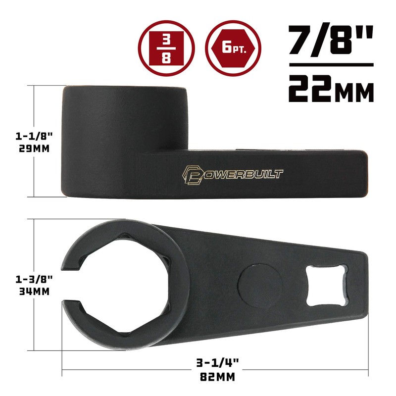 Powerbuilt Extended Reach Offset Oxygen O2 Sensor Socket Wrench, 7/8