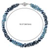 COOLSTEELANDBEYOND Blue Beads Crystal Cluster Statement Necklace Braided Chain Choker