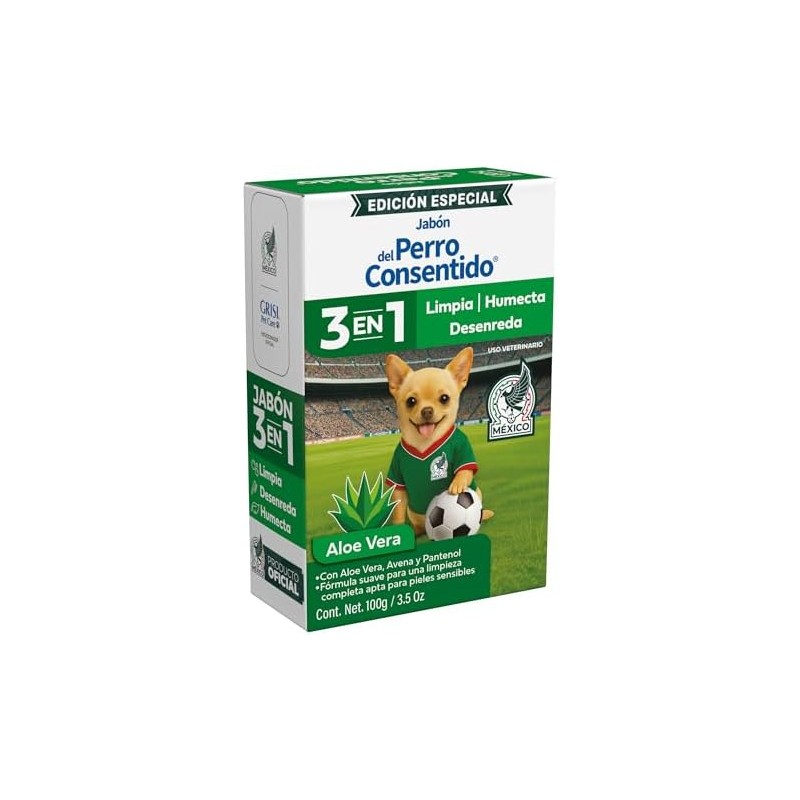 Perro Consentido Grisi, Jabón 3 en 1 100g para Perros