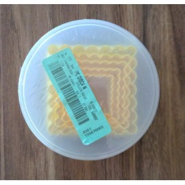 Kmart K-Mart 5 piece yellow plastic cookie biscuit cutter w/case NEW