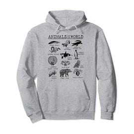 All Animals of the World - Vintage Funny Animal Meme Name Pullover Hoodie
