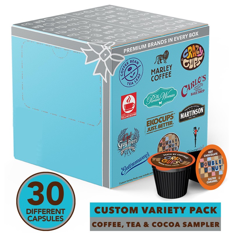 Variety Pack of Coffee, Tea, Hot Chocolate and Cappuccino, Sampler