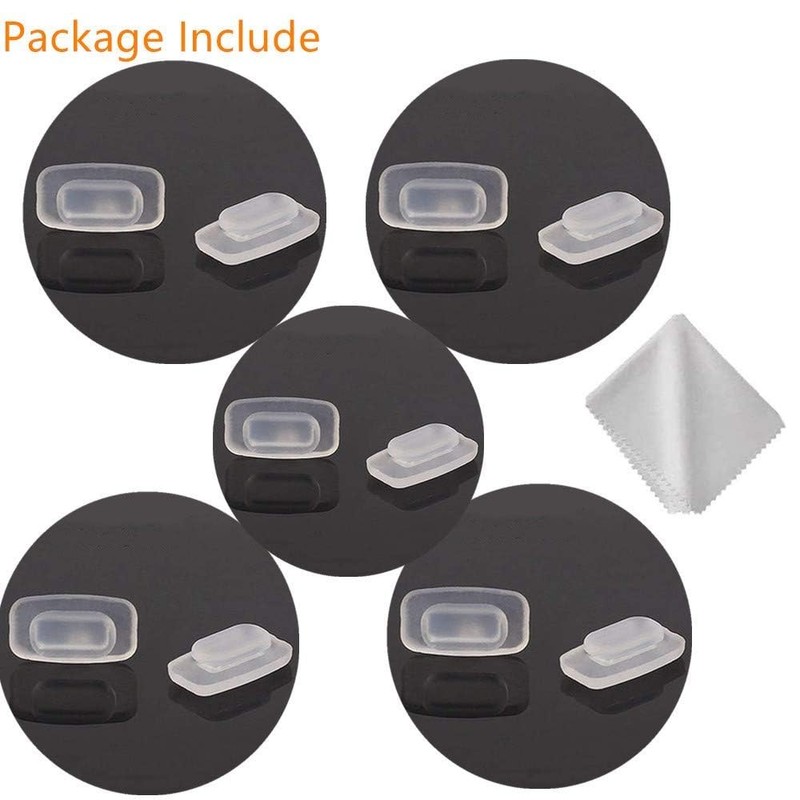 Push-in Eyeglasses Nose Pads,BEHLINE 5 Pairs Snap in Glasses Nose