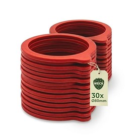 Weck Preserving Rings Diameter 80 mm Set of 30, Accessories for Preserving Jars, Preserving Jars and Jars, Sealing Rings for Storage and Preserving Jars