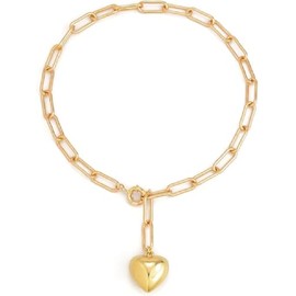 Chunky Heart Pendant Necklaces for Women Chain Necklaces Party Prom Vintage Punk Trendy Necklaces Jewelry Accessories (Golden, One Size)