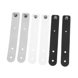 SHINEOFI 6pcs Leather Cable Organizer Cord Keeper Buckles Data Cable Storage Organizer Wire Holder Zip Tie Organize Management System