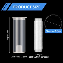 Skylety 2/4/8 Pieces Fishing Thread Nylon Elastic Invisible Magic Fishing Line Bait Thread 0.2 mm Length 656 Feet Per Spool Stretchy Bait String Line Clear Storage Case(4 Pieces)