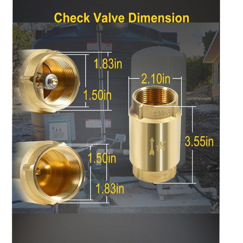 1 1/4 Inch Brass Check Valve for Well Pump, One