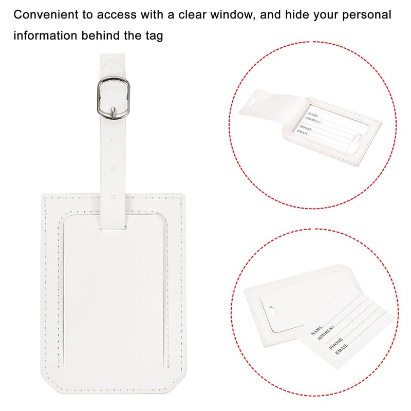 sourcing map Luggage Tag PU Holders, 10x7cm Baggage Label Identifier