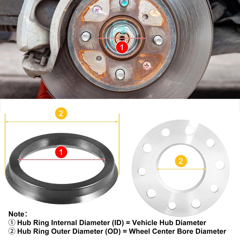 X AUTOHAUX 72.6mm to 60.1mm Universal Car Hub Centric Rings