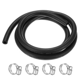 M METERXITY Fuel Line Hose, 5/16" 8mm ID 14mm OD 4.9ft Length, NBR Rubber High Pressure Heat Resistant Gas Line Hose Oil Hose W 4pcs Clamps for Automotive Fuel Systems/Steam Emission/Engines