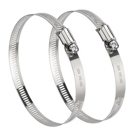 SUS304 Stainless Steel Hose Band, 2 Pieces, 3 Sizes, 0.5 inch (12 mm) Wide, Sturdy and Long Lasting, Rustproof, Easy Adjustable, Fastening Hoses/Pipes, Maintenance Supplies (Diameter 5.5 - 6.5 inches