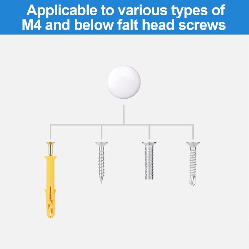 INCREWAY 100pcs Screw Covers, Plastic Screw Cap, Plastic Screw Cover,