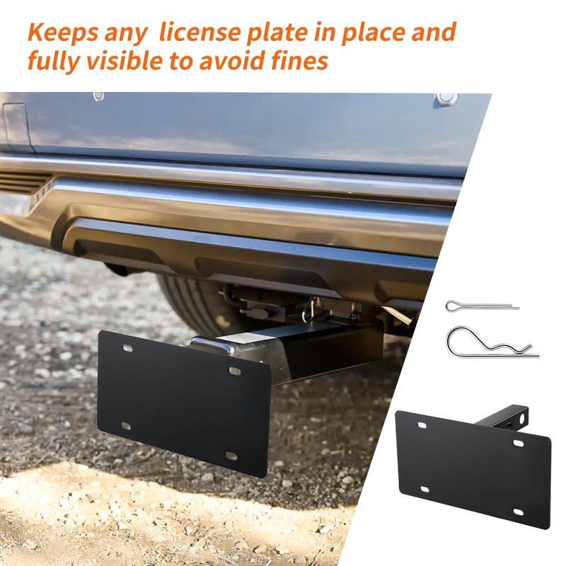 Trailer Hitch License Plate Holder: Mineye Compatible 2” Hitch Receivers,