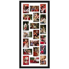 DUENPY 16x38 Collage Picture Frame 4x6 Collage Frame Displays twenty 4x6 inch Photos Available Horizontal Wall Mounting Display and Vertical Black