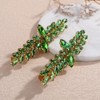 Teyglen 2pcs Sparkly Green Rhinestone Hair Clips Wedding Bridal Crystal