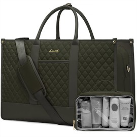 LOVEVOOK Travel Weekender Bags for Women, Quilted Carry On Duffle With Laptop Compartment Airplanes Approved, Large Overnight Bag with Toiletry Bag for Hospital Labor and Delivery, Gym, Yoga, Green