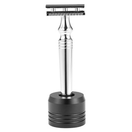 Blade Holder, Safety Razor Stand, Zinc Alloy Shaving Brush Stand, Round Moustache Razor Base, Razor Holder, Durable, Four Colour Styles, for (Black