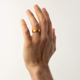 Enso Rings Classic Elements Silicone Ring Infused with Precious Elements – Wedding Engagement Band – 6.6mm Wide, 1.75mm Thick - Premium Gold Infused Silicone Ring – Size: 8