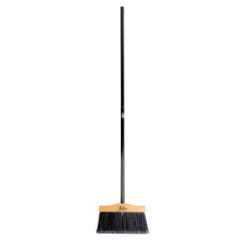 10” Upright Broom with 2 Piece Black Steel Threaded Handle