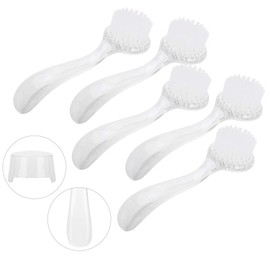 5pcs Nails Dust Brushes Set, Cleaning Removal Dust Nail Art Brushes Kit, UV Gel Manicure Beauty Accessory(white)