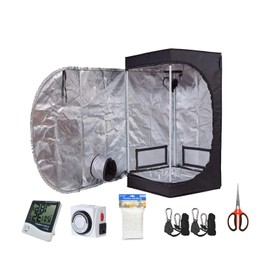 Oppolite Hydroponic 24"X24"X48" Indoor Grow Tent Kit W/Analog Timer+Humidity Monitor+Bonsai Shear+5'X15' Net Treill+Grow Light Hangers for Indoor Plant Growing (24"X24"X48")
