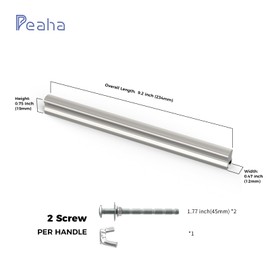 Peaha 5 Pack Adjustable Cabinet Pulls Silver Cabinet Handles for Cabinet and Drawer Adjustable Hole Centers 2"(50mm)-8.8"(224mm)