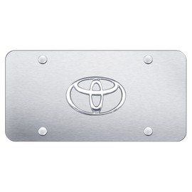 Au-TOMOTIVE GOLD Logo License Plate for Toyota (Brushed Chrome)