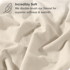 Bare Home Flannel Duvet Cover Set - Twin/Twin Extra Long - 100% Cotton, Velvety Soft Heavyweight Premium Flannel, Double Brushed - Includes Sham Pillow Covers (Twin/Twin XL, Sand)