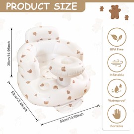 YushengTai Baby Sitzhilfe, Aufblasbar Babysitz für Babys 3-36 Monate, Sitzhilfe Baby Geeignet zum Baden, Spielen und Füttern