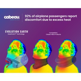 Cabeau Best Neck Pillow for Travel – Evolution Earth – 360° Head, Neck and Chin Support for Sleeping – Sustainable Memory Foam (Water)