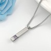 Urn Necklace for Ashes Birthstone Cuboid Cremation Jewelry Keepsake Holder