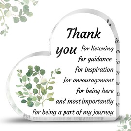 Acrylic Heart Keepsake,Thank You Gift,Appreciation Gifts for Women,with Appreciation Message for Women Men, Boss Coworker, Boss Day Gifts, Thank You Sign/Plaque for Office Desk Decoration Heart Shape