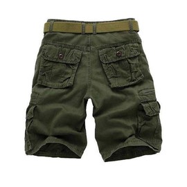 GSGGIG Men's Cargo Shorts Relaxed Fit, Cotton Twill Work Shorts, Outdoor Lightweight Casual Shorts for Men with Pockets K038-Army Green-34