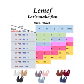 Lemef Pregnancy Nursing Sleep Bra Seamless Without Underwire Pack of 3, No padded, grey + white + black, XXL