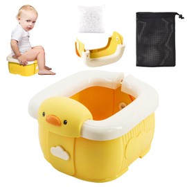 panemy Folding Toilet for Children, After Folding, As Large as 3 Bananas, Mobile Toilet Children, Travel Potty, Suitable for Camping, Walks and Car Trips (Yellow Duck)