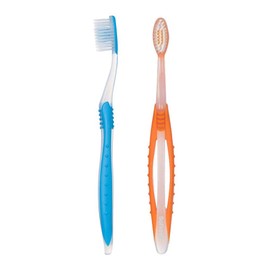 SoFresh Adult Manual Flossing Toothbrush Wide Grip - 2 Pack- Colors Vary