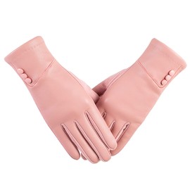 Kebesu Winter Fashion Leather Gloves for Women, Touch Screen Wool Lined Outdoor Windproof Warm Suede Driving Dress Gloves
