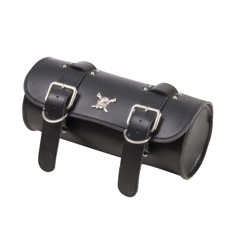 Motorcycle Tool Bag, Universal Motorcycle Handlebar Bag, Black PU Leather