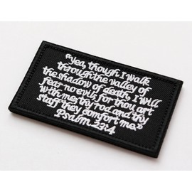 Psalm Patch 23:4 Velcro Attachment Military Airsoft Embroidery Patch