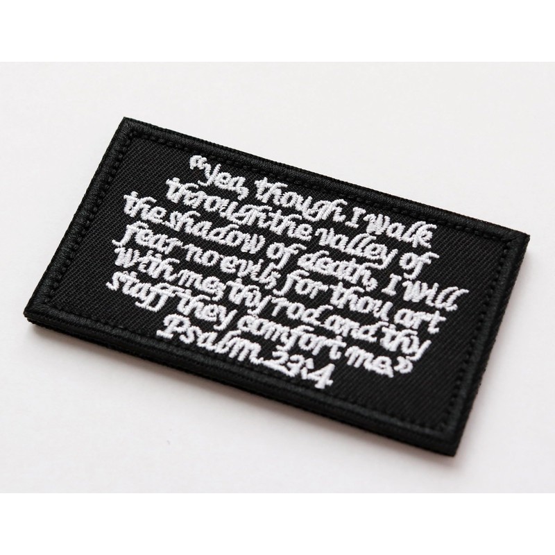 Psalm Patch 23:4 Velcro Attachment Military Airsoft Embroidery Patch